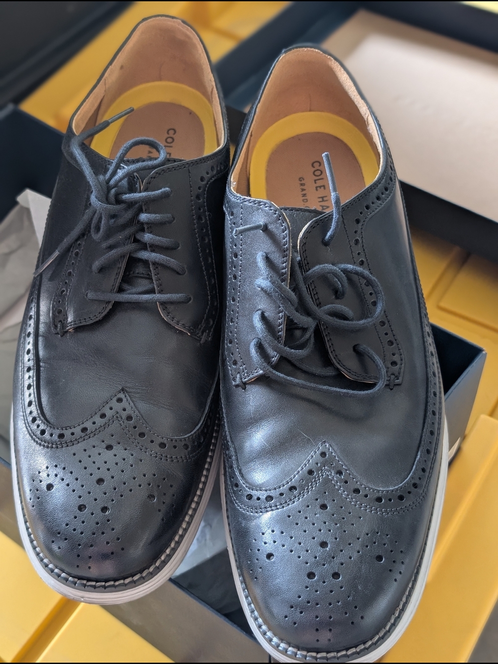 Cole Haan Black/Navy Wingtip Men's Shoes